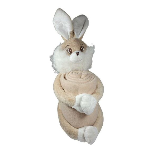Silver One Kids Stuffed Animal Throw Blanket 2 Piece Gift Set NEW BUNNY RABBIT - Picture 1 of 6